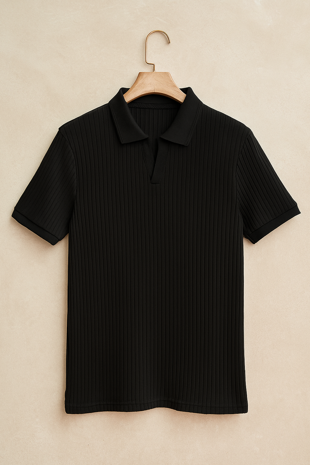 Black Drop knitted Polo Shirt