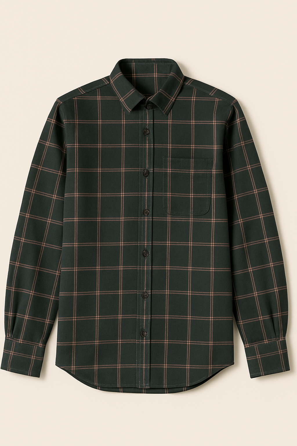 Classic Green Flannel Shirt– Casual Full Sleeve